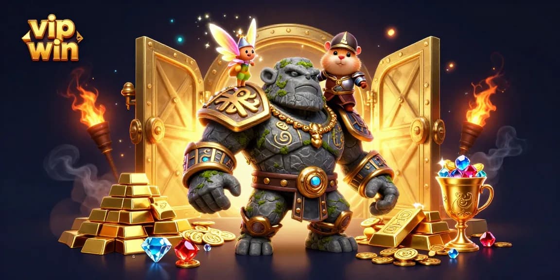 Engage in exciting gameplay at vip win, showcasing magic and riches in a vibrant casino scene.
