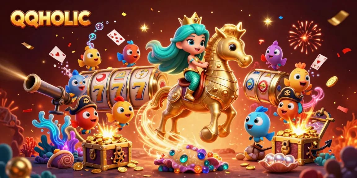 Experience thrilling jackpots at QQHOLIC with vibrant underwater themed gameplay featuring a mermaid princess.