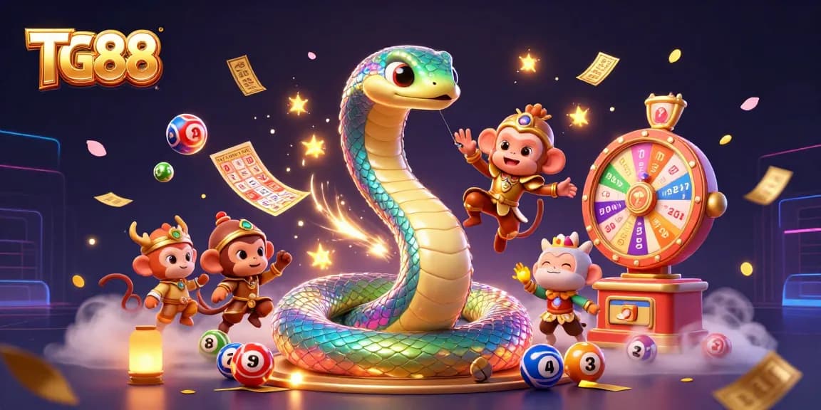TG88 offers an engaging gaming experience featuring vibrant colors, playful characters, and dynamic lottery elements.