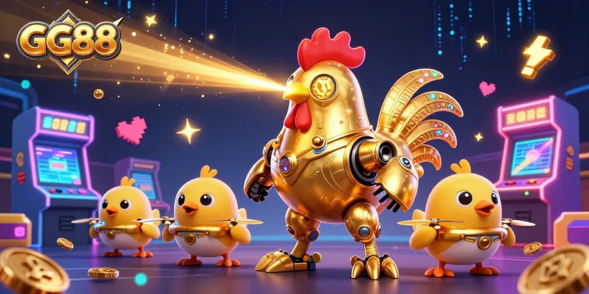 Experience exciting gaming moments with GG88 in this vibrant 3D casino scene filled with fun!