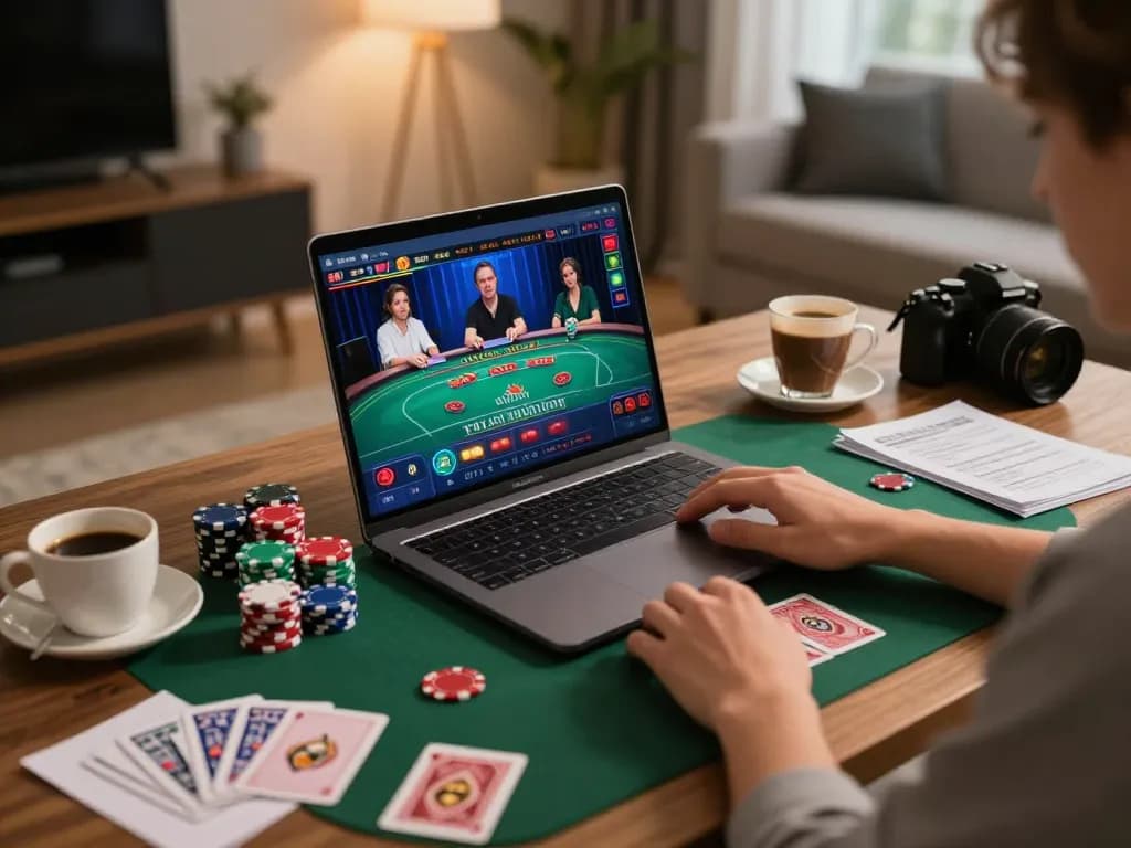 Player engaged in live dealer games on O8 platform, showcasing an immersive online casino experience.