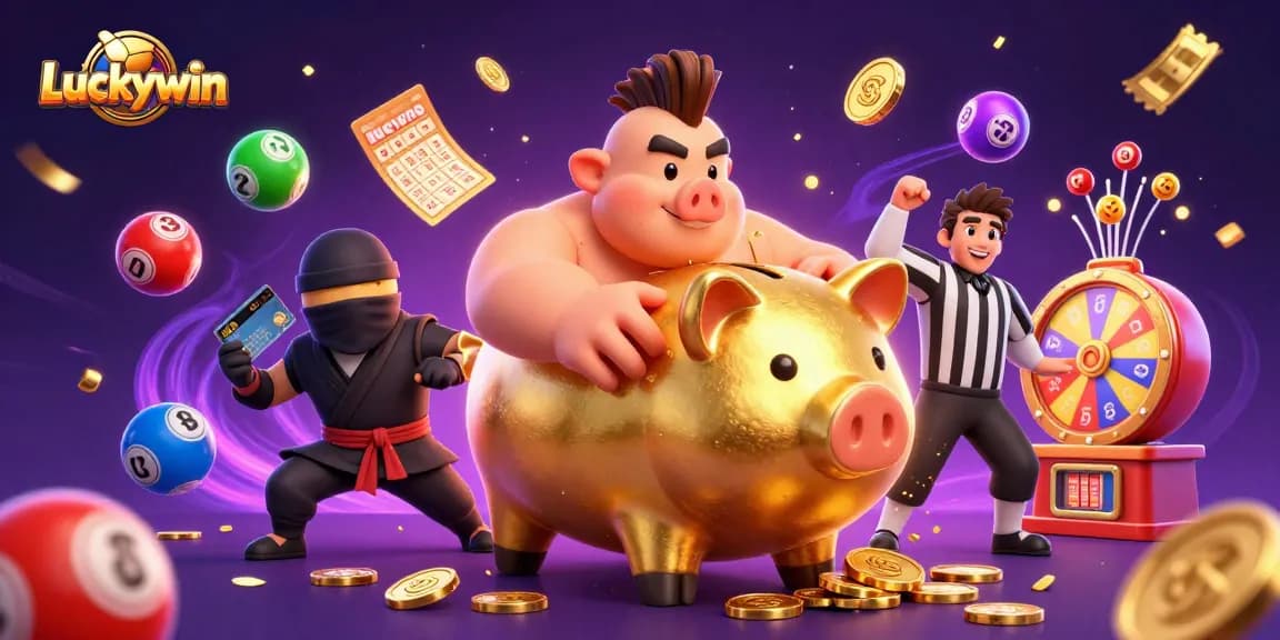 Experience thrilling gameplay at Luckywin with vibrant characters and casino elements in action.