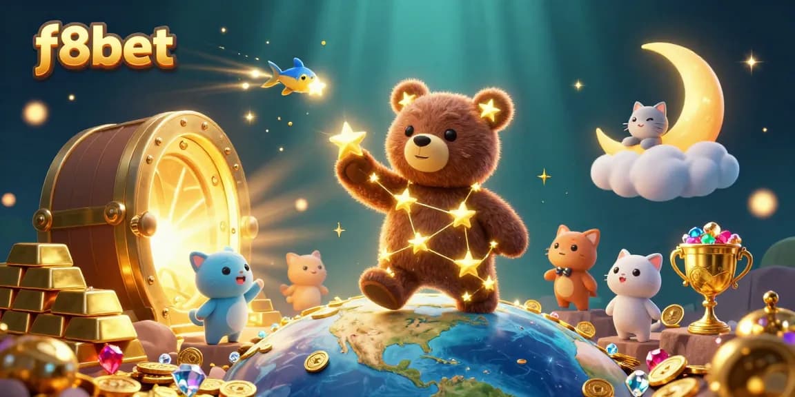 Engage with f8bet's thrilling online casino experience featuring golden treasures and magical characters.