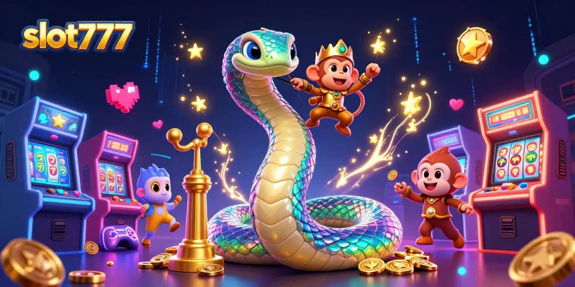 Engage with slot777 slot reels and characters in a vibrant, magical casino scene.