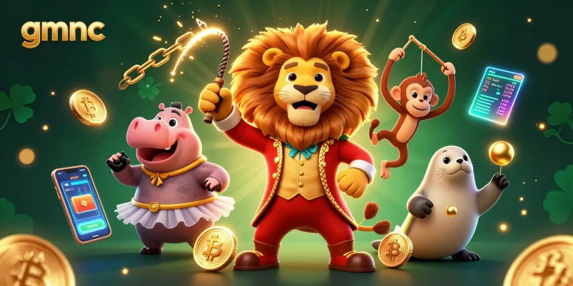 Engage with GMNC's vibrant casino experience featuring 3D characters and crypto elements.