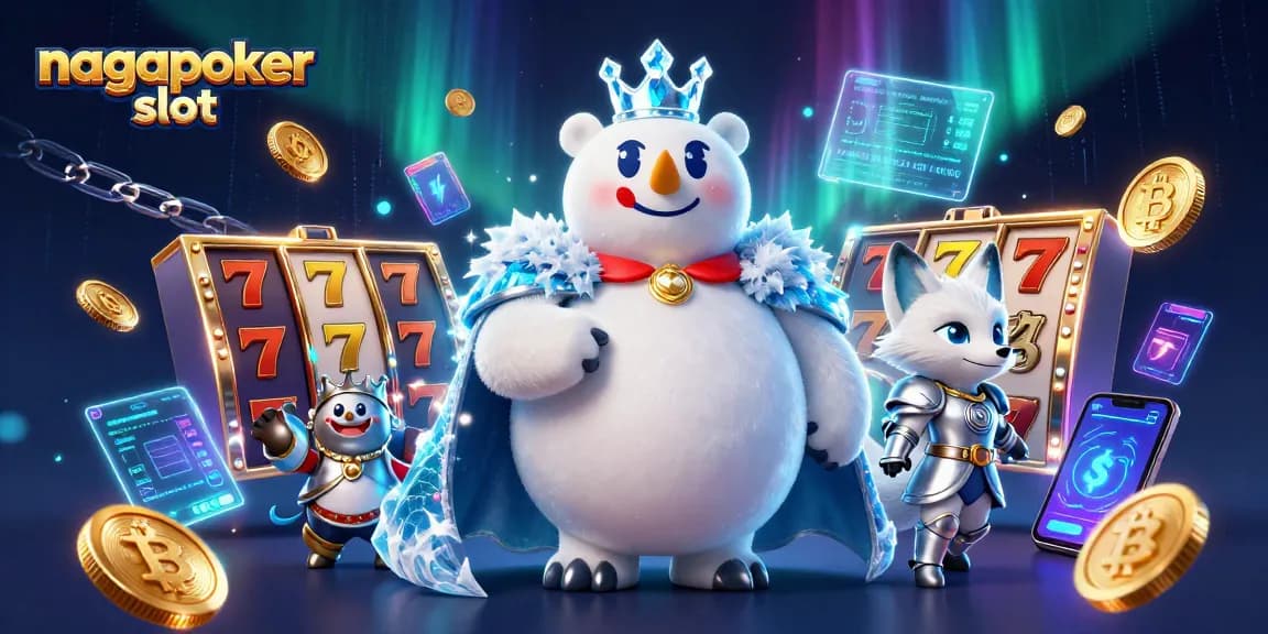 Engage with nagapoker slot featuring characters surrounded by vibrant jackpot elements and cryptocurrency.