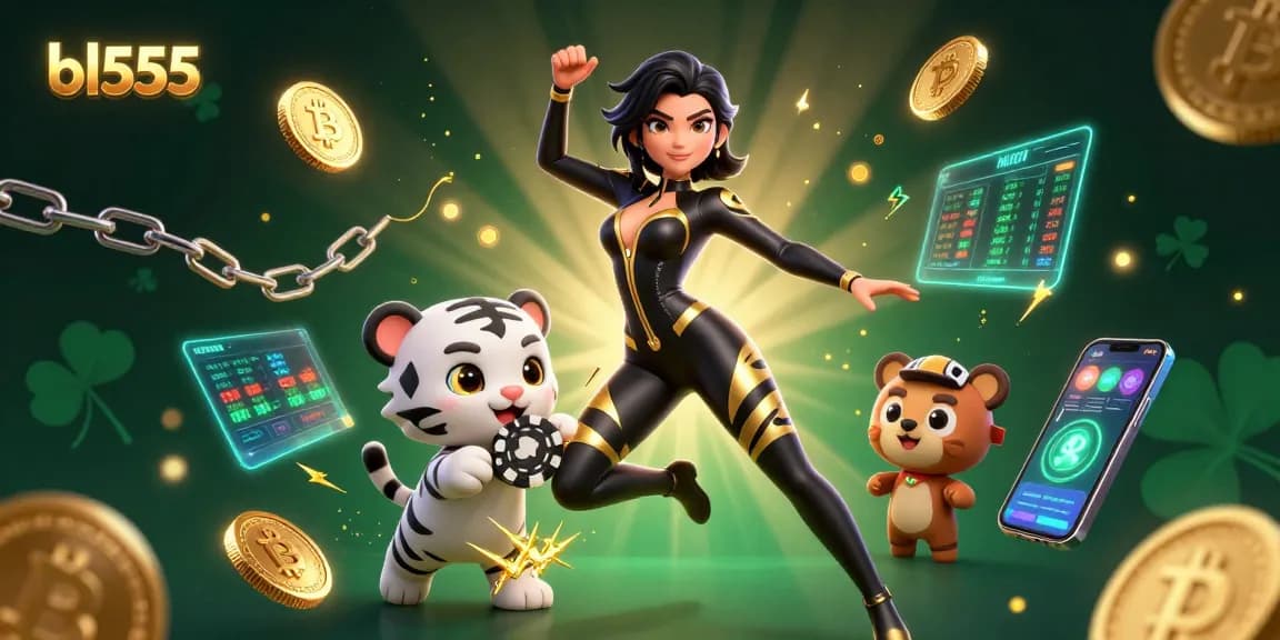 Engage with exciting games at bl555, featuring vibrant characters and immersive digital casino elements.
