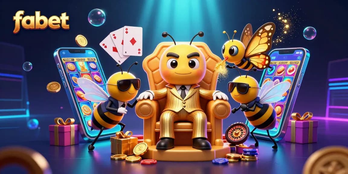 Experience fabet's thrilling gaming atmosphere with a buzzing bumblebee boss and vibrant casino elements.