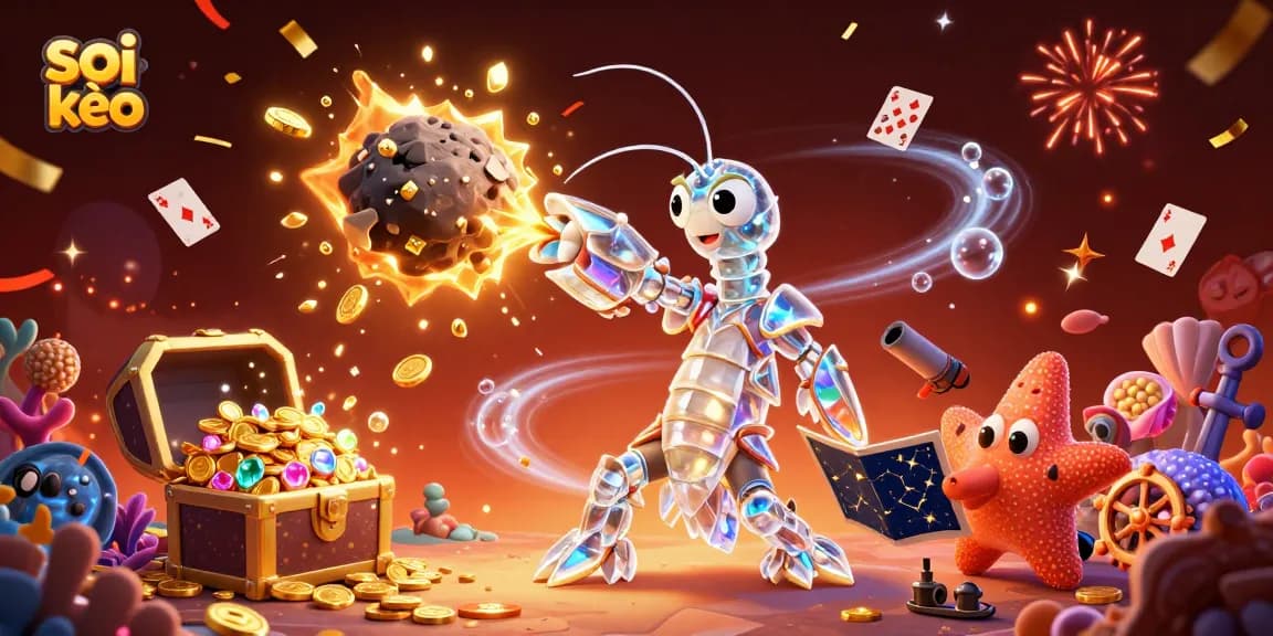 Soi kèo your betting strategies with the galactic mantis shrimp in an explosive treasure scene