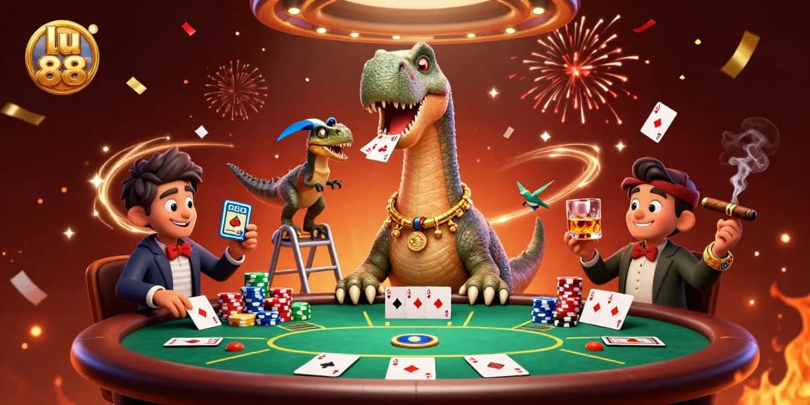 Experience vibrant gaming excitement with lu 88 as a dinosaur dealer and fun cardplay.