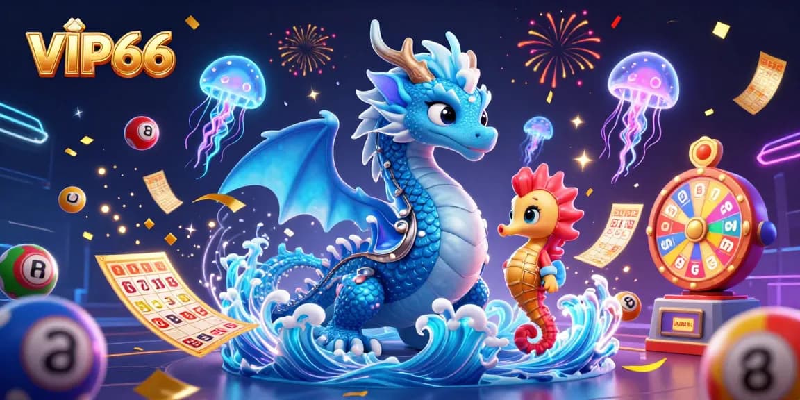 Experience thrilling gameplay with VIP66 as colorful elements burst in a magical casino scene.