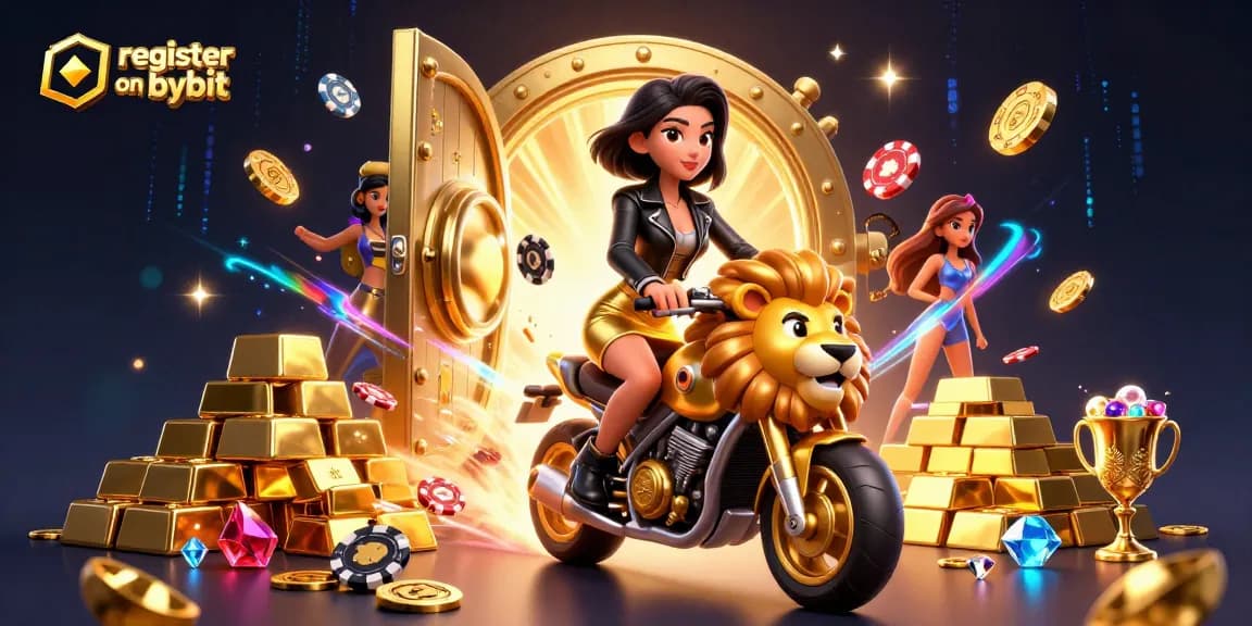 Join the action and register on bybit with this vibrant 3D illustration showcasing crypto excitement.