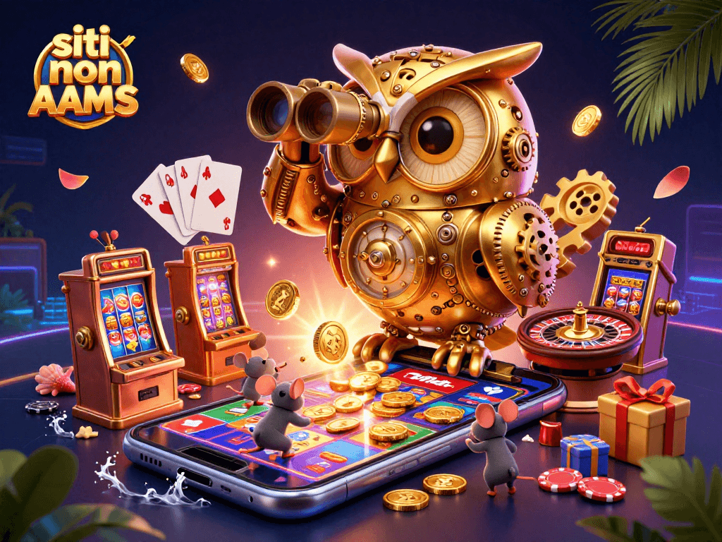 Scopri i siti non AAMS con un gufo meccanico e topolini nel mondo dei casinò.