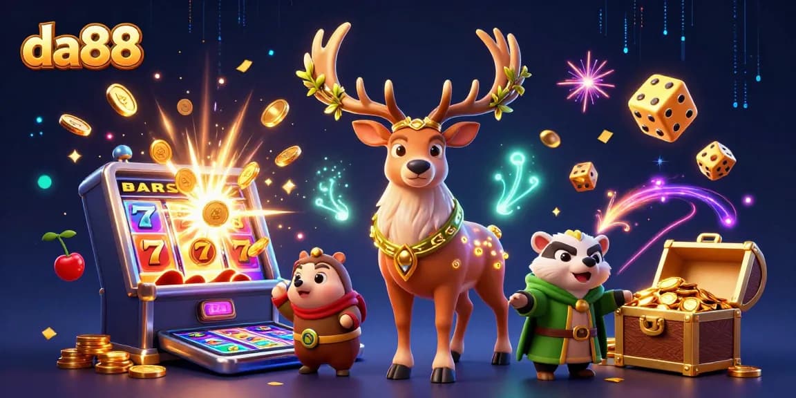 Experience the excitement of da88 with a vibrant casino scene full of dynamic elements and characters.