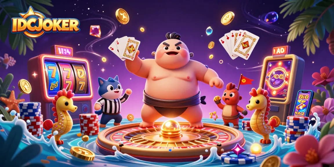 IDCJOKER slot machine reels invite players to experience vibrant underwater casino action.