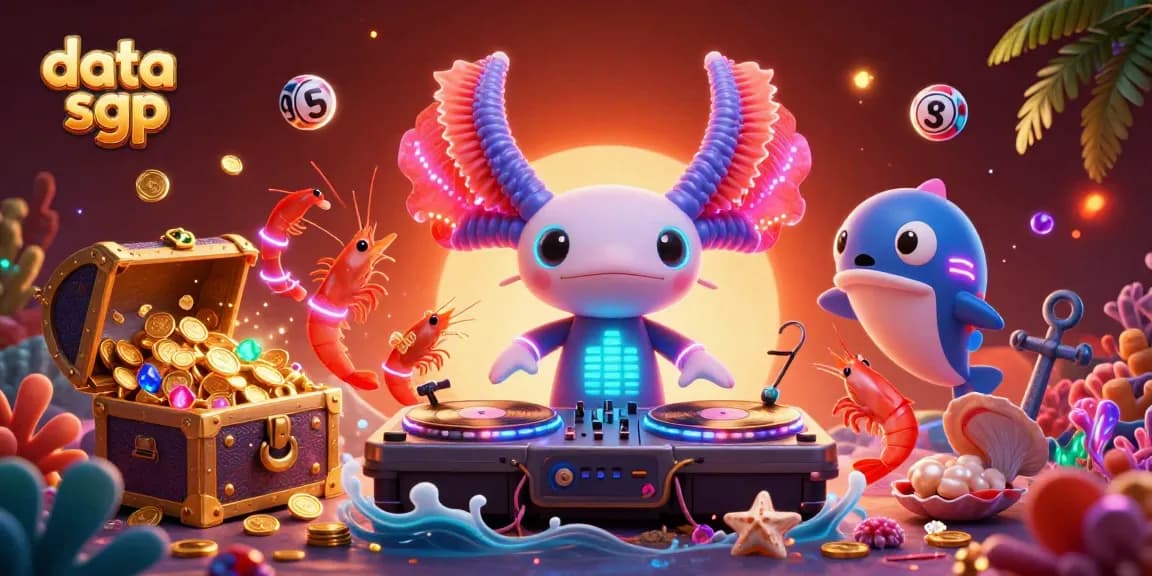Engage with data sgp and unveil winning strategies through our vibrant lottery-themed illustration.