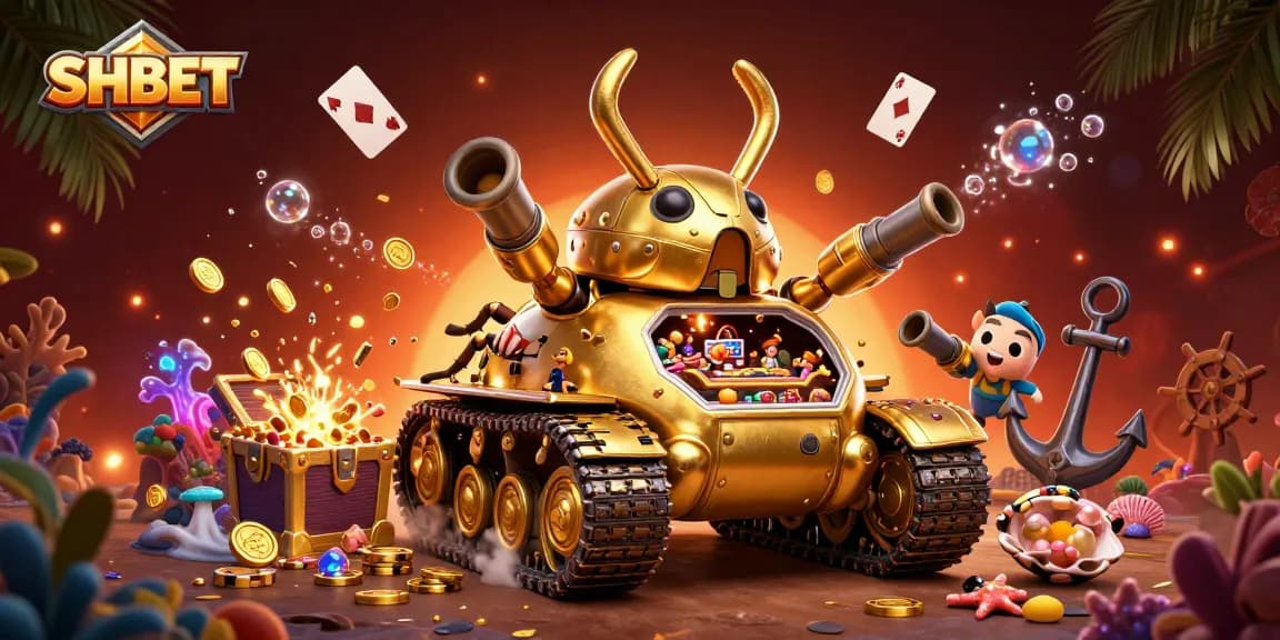 Experience thrilling wins at SHBET with the vibrant casino world hosted in a golden beetle tank.