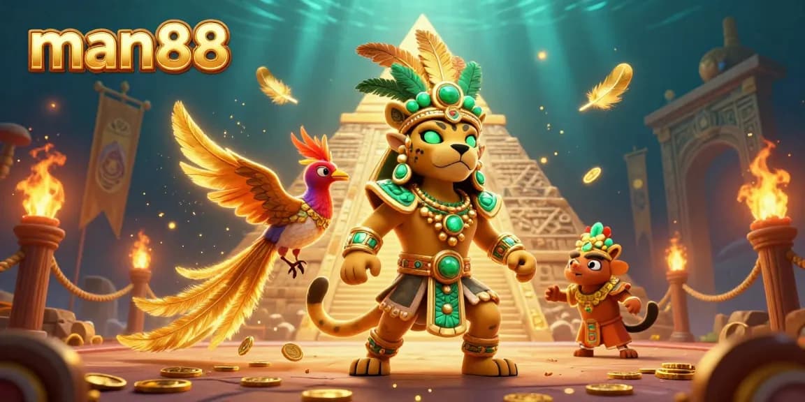 Engage with man88's immersive casino atmosphere featuring a vibrant Mayan scene.