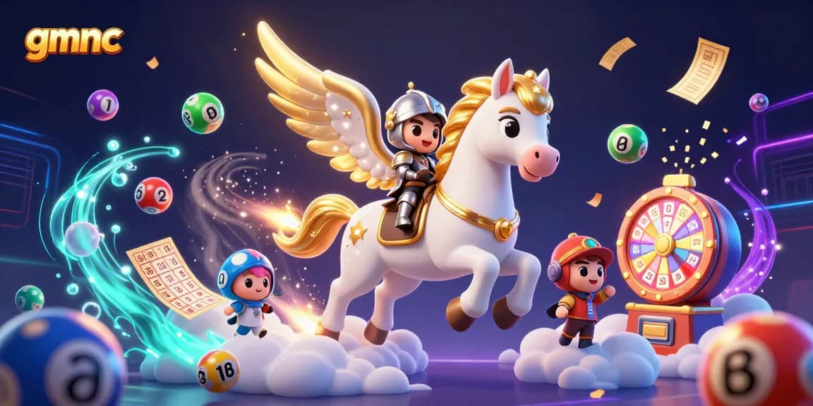 Experience the exciting gameplay of gmnc with vibrant lottery elements and a magical knight.
