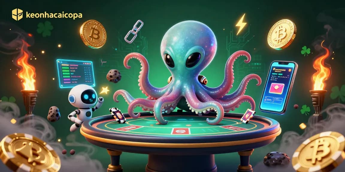 Experience engaging gameplay at keonhacaicopa, where a vibrant alien octopus crafts poker excitement!