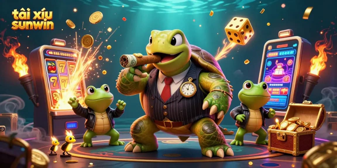 Engage in thrilling tài xỉu sunwin gameplay with a vibrant 3D casino illustration showcasing action-packed gaming elements.