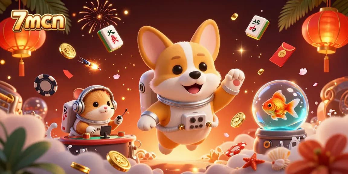 Experience 7mcn's thrilling float in a vibrant space casino cosmos, filled with dynamic gaming elements.