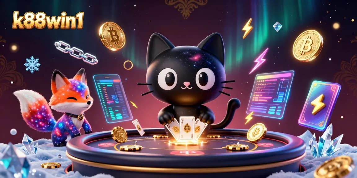 Experience dynamic betting action at k88win1 with a cosmic casino scene featuring captivating characters.