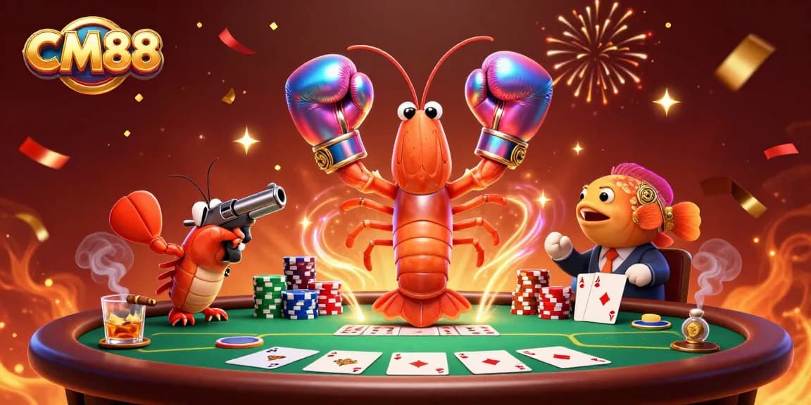 Engage in thrilling poker battles at CM88 with vibrant cartoon characters amidst rich gameplay elements.