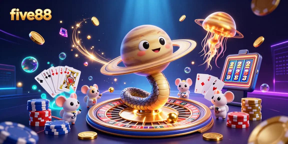 Join the cosmic fun with five88, where astronauts bet on a roulette wheel made of Saturn's rings!