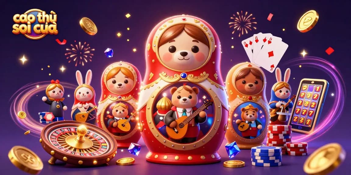 Experience the excitement of cao thủ soi cầu with vibrant illustrations of lucky casino elements.