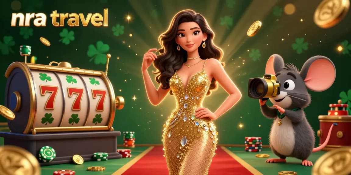 Experience thrilling wins with nra travel's vibrant gambling scene, showcasing slot reels and dynamic characters.