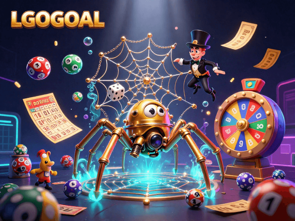 Engage with LGOGOAL for a vibrant 3D illustration of a captivating gambling world.