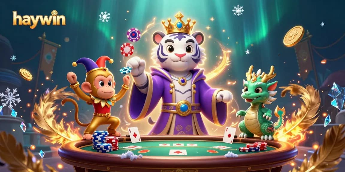 Haywin players enjoying a poker game with lively characters in a luxurious setting, creating a thrilling atmosphere.