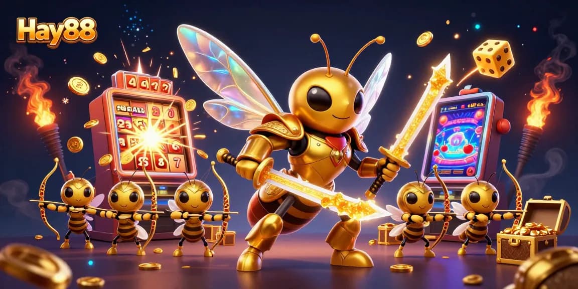Win big at Hay88 with a vibrant 3D scene of samurai hornets and thrilling casino elements