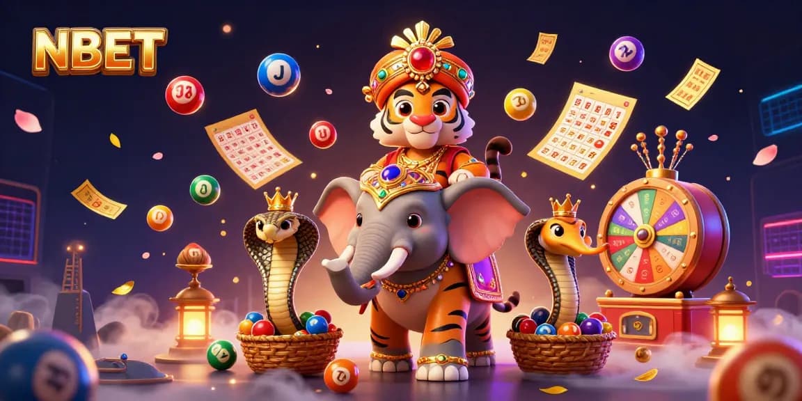 Engage with NBET as a cartoon maharaja tiger wins prizes amidst dynamic lottery elements.