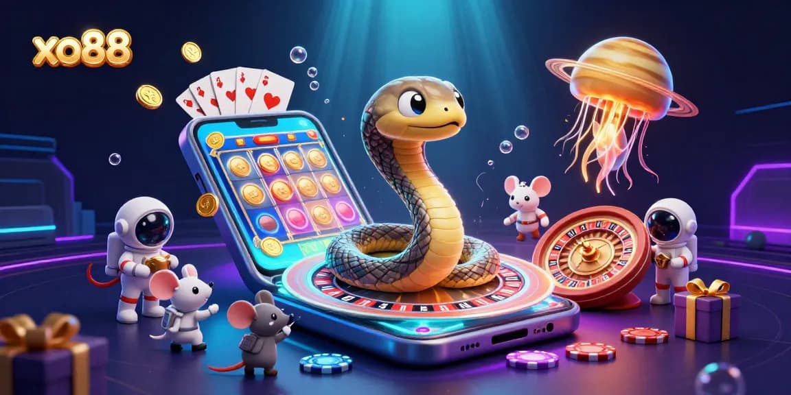 Experience the cosmic excitement of xo88 with astronaut mice betting on the energetic roulette wheel.