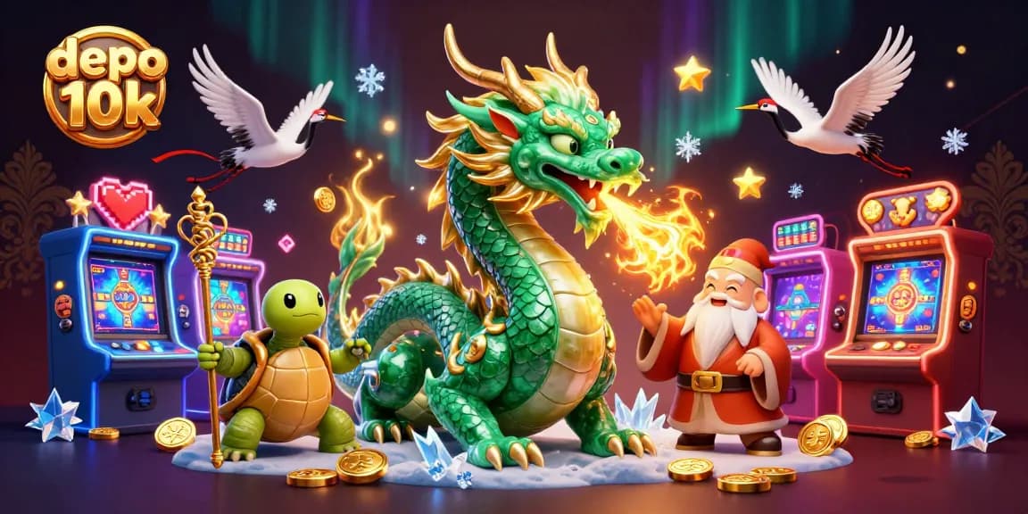 Experience the thrill of depo 10k gameplay with vibrant slot machines and mythical characters.