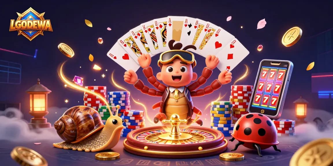Experience thrilling gameplay with LGODEWA featuring a lively millipede dealer and high-stakes card action.