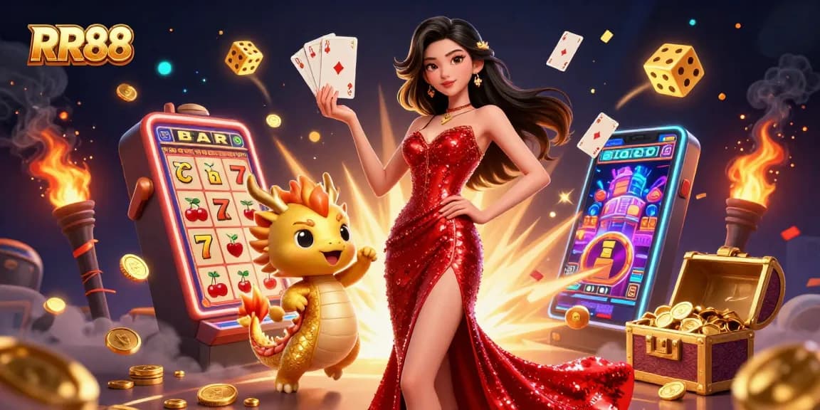 Play and win at RR88 with stunning visuals of an elegant casino scene.