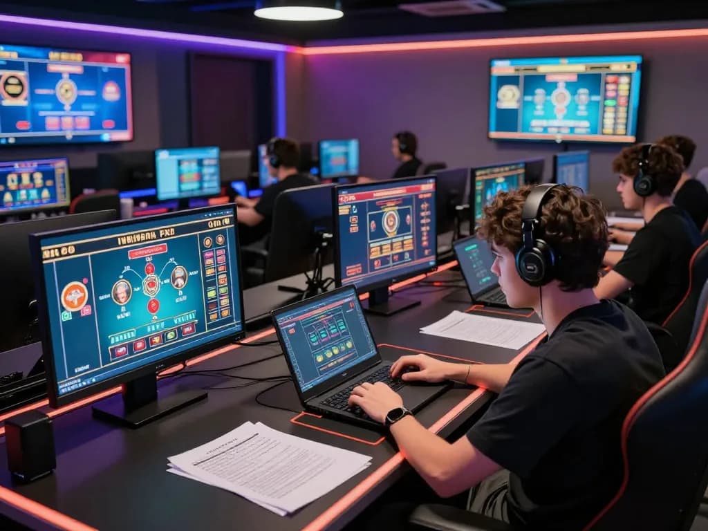 Intense online gaming session showing player engaged with multiple screens at hay88x platform.