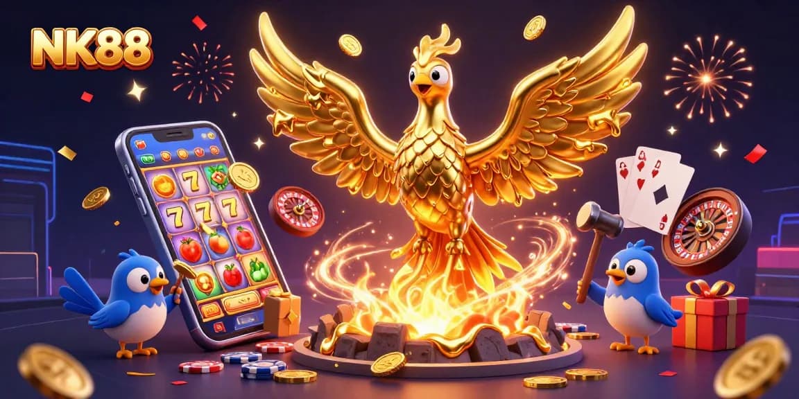Play winning games at NK88 with a golden phoenix and exciting slot performance.