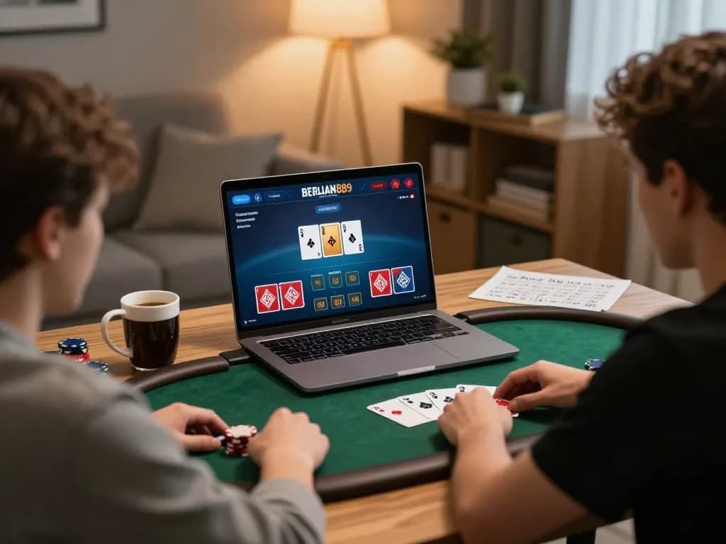 Engaging gameplay on the BERLIAN889 Alternatif platform highlights strategic moves in a modern home setting.