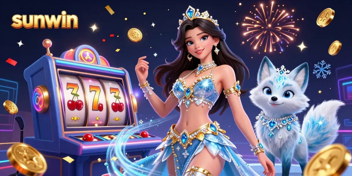 Experience the vibrant world of sunwin with exciting slot machines and festive celebration elements.