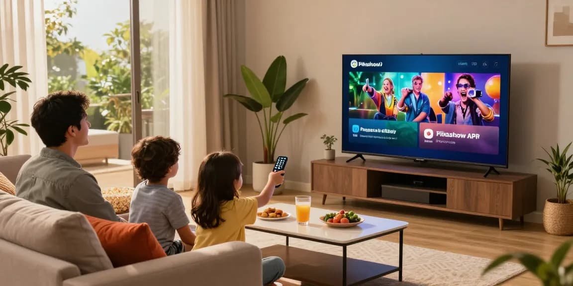 Pikashow APK streaming family movie night on a smart TV.