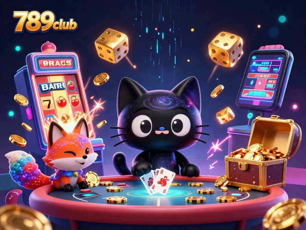 Experience thrilling gameplay at 789club with vibrant casino elements and cosmic creatures.