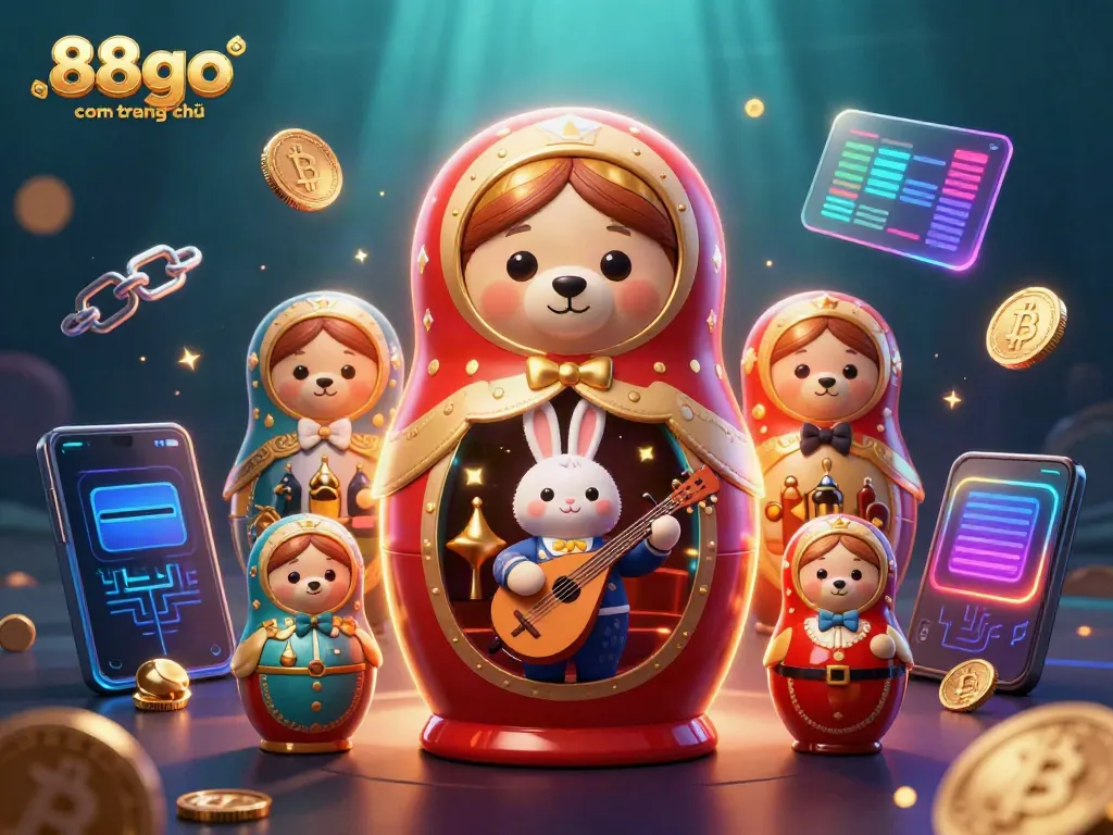 Play exciting games with 88go com trang chủ's vibrant casino scene featuring unique characters and crypto elements.