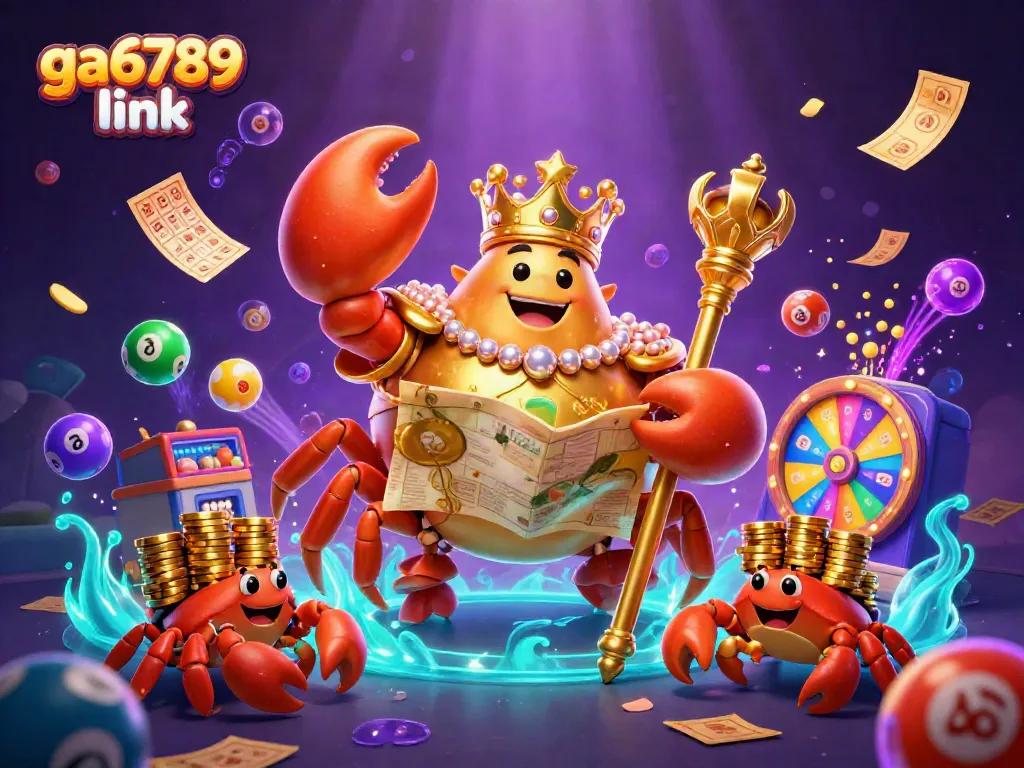 Engage in thrilling gameplay with ga6789 link featuring a golden crab emperor and vibrant game elements.