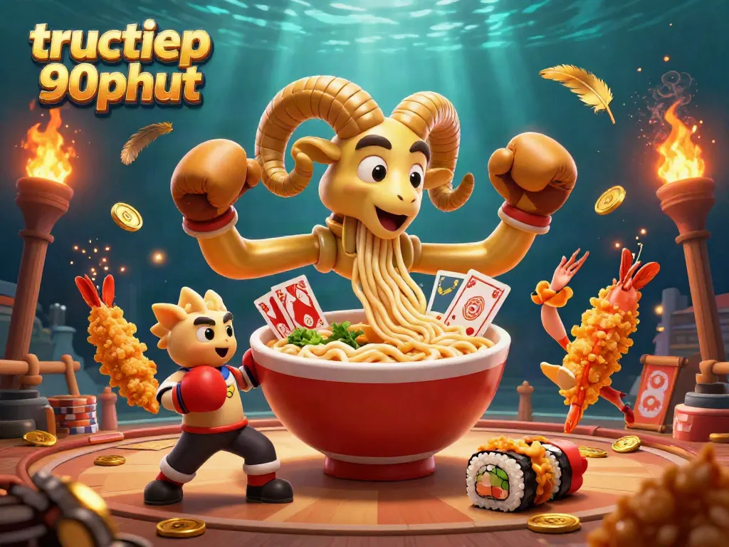 Experience ultimate gaming with tructiep 90phut as the golden ramen bowl shares bets in a lively arena.