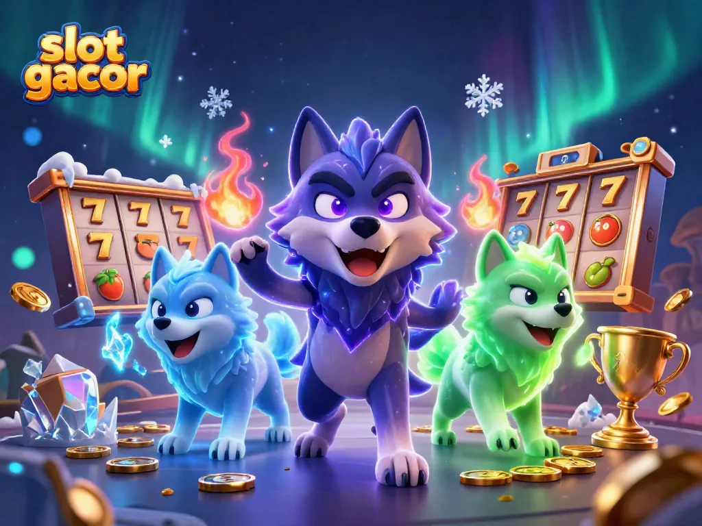 Experience thrilling casino wins with slot gacor's vibrant 3D illustration showcasing excitement and jackpots.