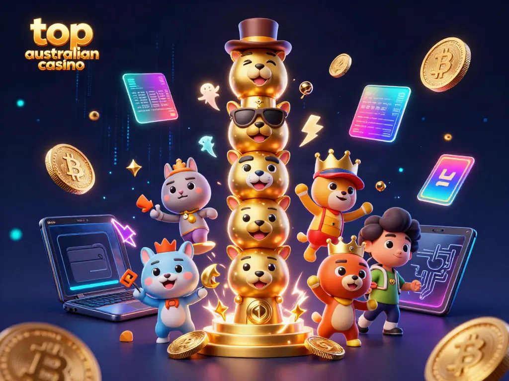 Engage with top Australian casino fun through vibrant 3D cartoon characters and crypto elements